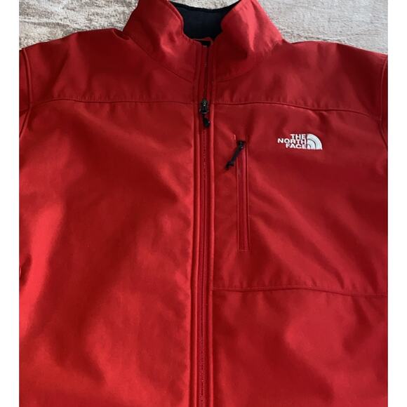 North Face Jacket Mens L Red Soft Shell Full Zip Hike Outdoor Jacket - Picture 2 of 9